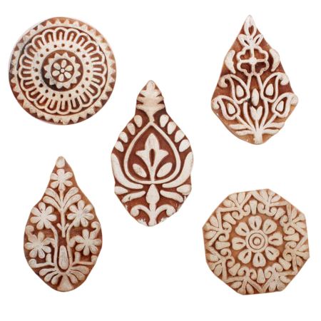 Set of 5 Piece New Mix Wooden Printing Blocks